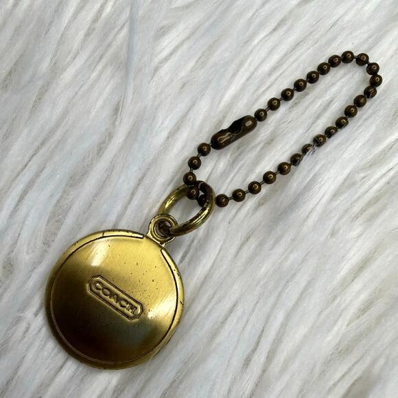 1" Coach Metal Circle Hangtag Hang Tag Bag Charm - Picture 2 of 2